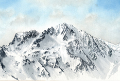 Aquarelle de La Face nord des Grands Moulins