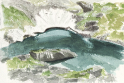 Aquarelle du lac des Férices